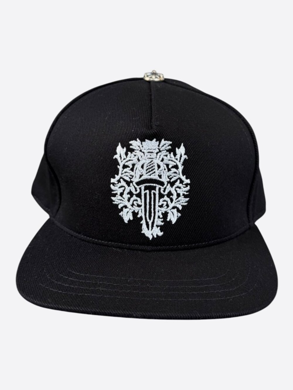Chrome Hearts Black & White Wine Dagger Logo Hat